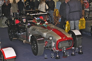 Paul Dudley's R6 race car with less than 10% of his trophies!