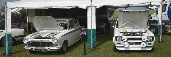Jim Dudley's Lotus Cortina and Paul Dudley's Escort